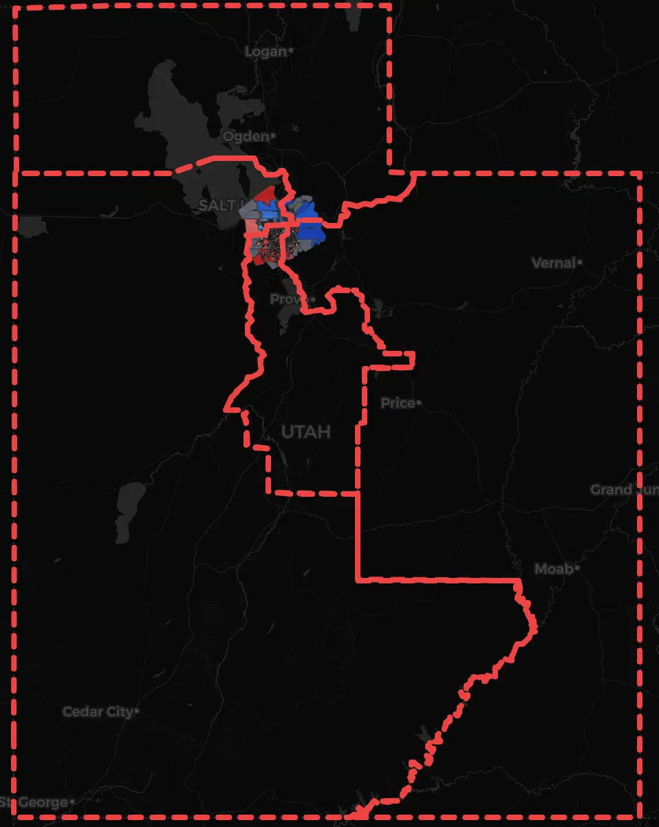 Utah's 2021 congressional map: four districts that each take a slice of Salt Lake County